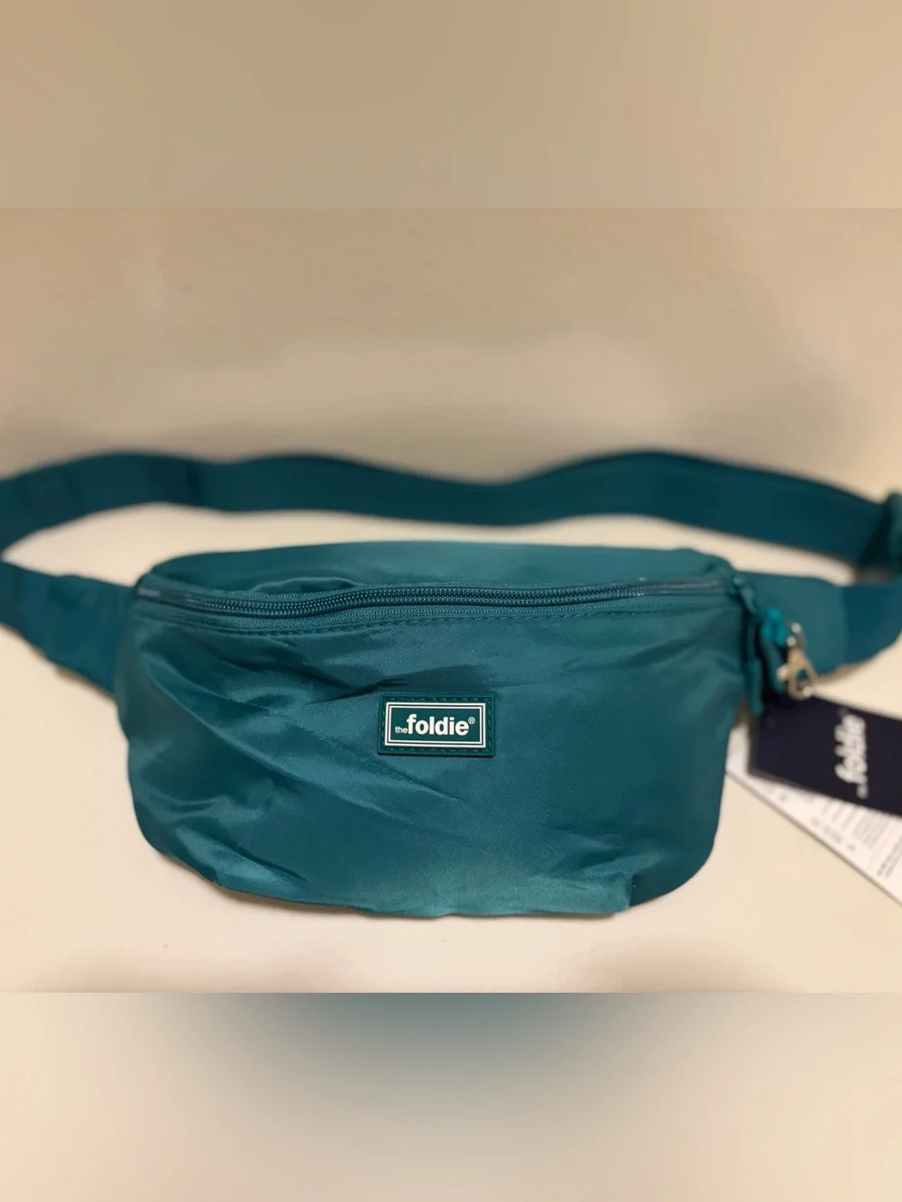The Foldie Teal Waist Crossbody Bag RFID Blocking Travel Hand Free NWT